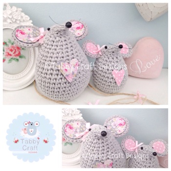Floral Mouse  Set - Grey and Pink