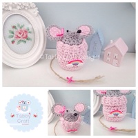 Small Rainbow Jumper Mouse - Pink and Grey