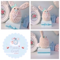 Small Bunny on a Block - Ivory and Duckegg