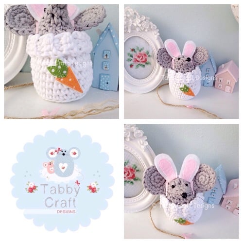 Small Dress Up Bunny Mouse - Grey and White