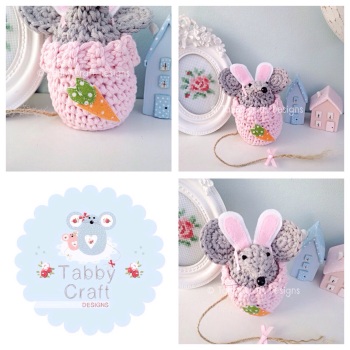 Small Dress Up Bunny Mouse - Grey and Pink