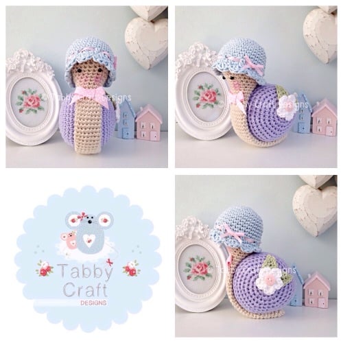 Little Snail with Hat - Light Blue and Lilac