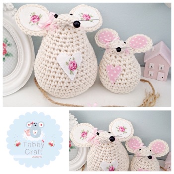 Floral Mouse  Set - Ivory and Pink