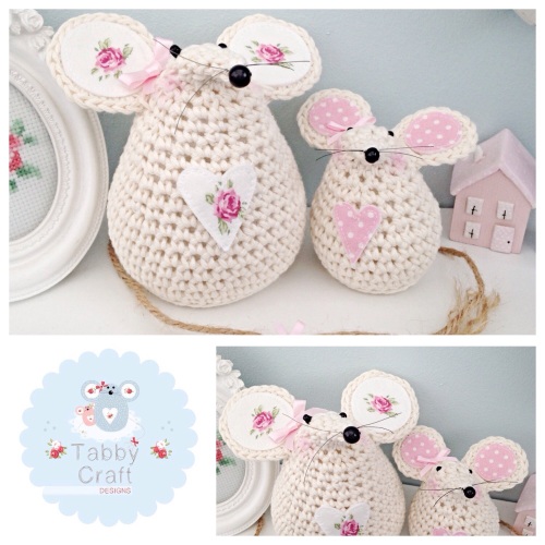 Floral Mouse  Set - Ivory and Pink