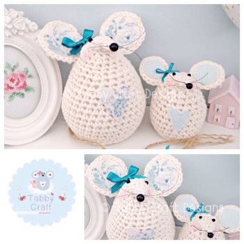 Floral Mouse  Set - Ivory and Teal