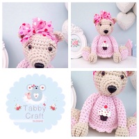 Large Cupcake Teddy Bear - Beige and Pink