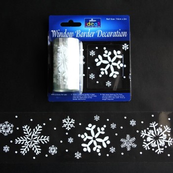 Snowflakes Window Border Decoration - 7.5cm x 2m - Pack of 2 