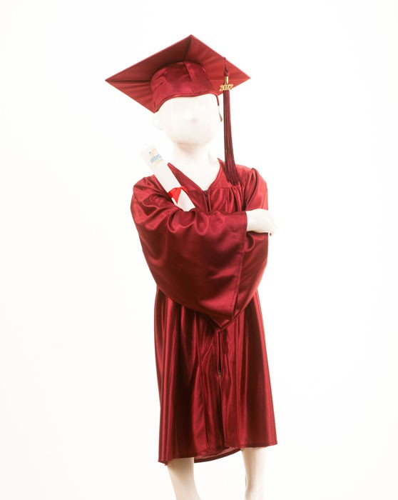 Childrens Traditional Maroon Style Gown & Cap - Please Select Size - Per Se
