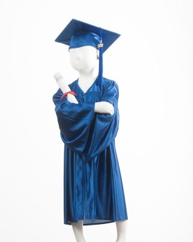 Childrens Royal Blue Graduation Gown & Cap - Please Select Size - Per Set