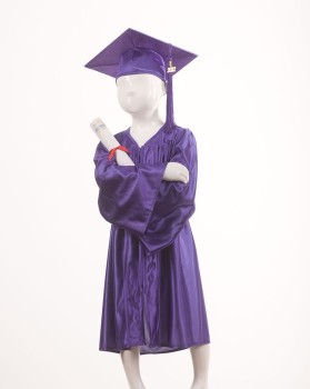 Childrens Purple Graduation Gown & Cap - Please Select Size - Per Set