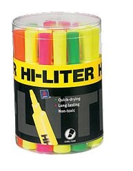 Highlighter Marker Pens - Assorted - Tub of 12