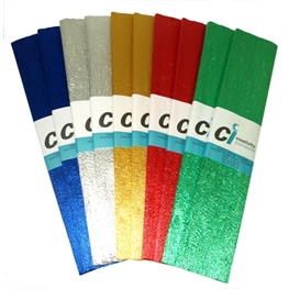 Metallic Crepe Paper - Please Select Colour - 50cm x 2.5m - Each