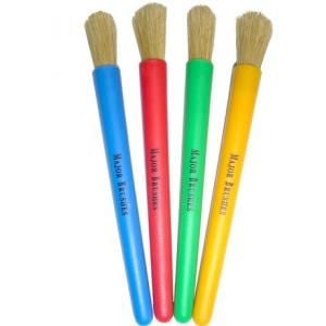 Junior Chubby Brushes with Plastic Handles - Assorted - Pack of 4