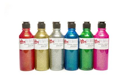 Glitter Ready Mixed Paint Set - Assorted - Pack of 6 x 300ml