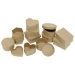 Papier Mache Collage Boxes - Assorted Shapes - Approx 6cm -  Pack of 12