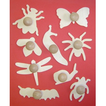 Mini Bugs Wooden Templates - Assorted - Set of 9 
