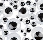 Wiggly Eyes - Self Adhesive Black & White - Assorted - Pack of 100