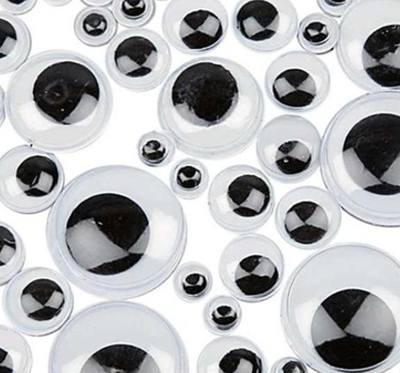 Black & White Round Wiggly Eyes - Assorted - Pack of 100