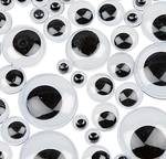 Wiggly Eyes - Black & White - Round - Assorted - Pack of 100