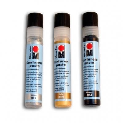 Glass Relief Paint Outliners - Black  - 25ml - Each