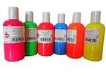 Fabric Paint - Fluorescent - Assorted - Pack of 6 x 150ml