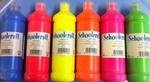 Fluorescent Ready Mixed Paint Set - Assorted - 6 x 600ml - Pack of 6
