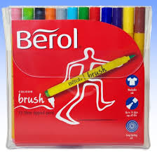 Berol Colour Brush Colouring Pens - Assorted - Pack of 12