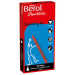 Berol Handwriting Pens - Dark Blue - Pack of 12