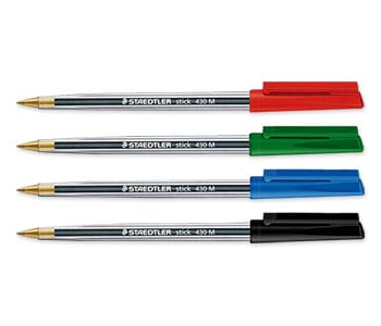 Staedtler Stick 430M Ball Pens - Blue - Pack of 10