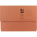 Foolscap Document Wallet - Orange - 285gsm - Pack of 10