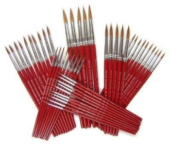Imitation Sable KH Round Short Handled Brushes - Class Pack - Pack of 50