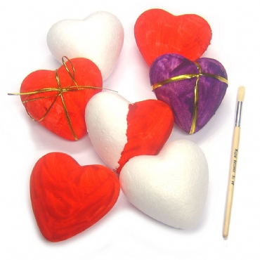 Polystyrene Hearts - 85mm - Pack of 10