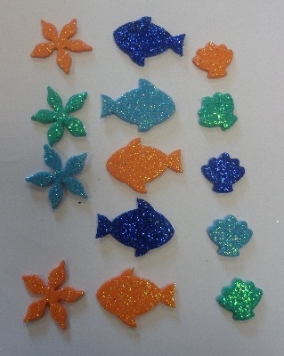 Glittery Under the Sea Foam Stickers - Assorted - Pack of 100