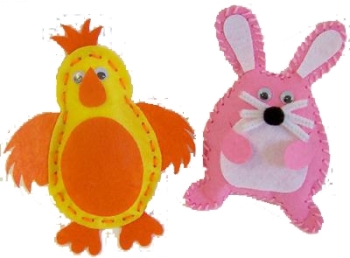 Easter Felt Chick & Rabbit Kit - Pack of 2