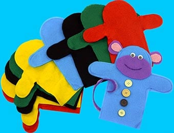 Felt Hand Puppets - Assorted - Pack of 10