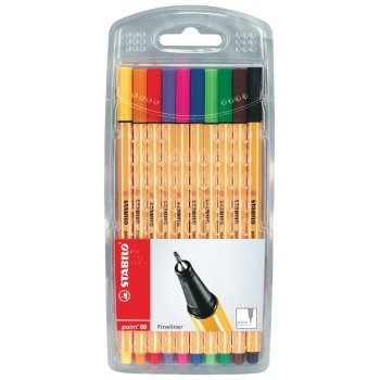 Stabilo Point 88 Fineliner Pens - Assorted - Pack of 10