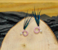 Pink body peacock feather round nymphs