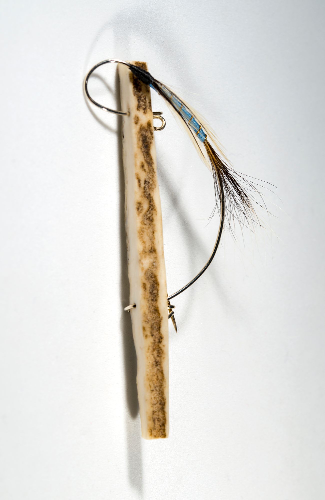 Light blue antler brooch