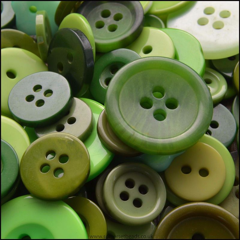 35g  Green Mixed Buttons