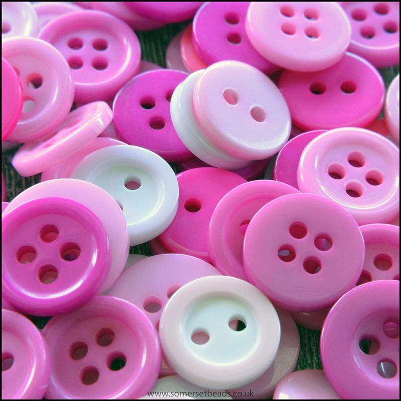 Small Mixed Pink Buttons
