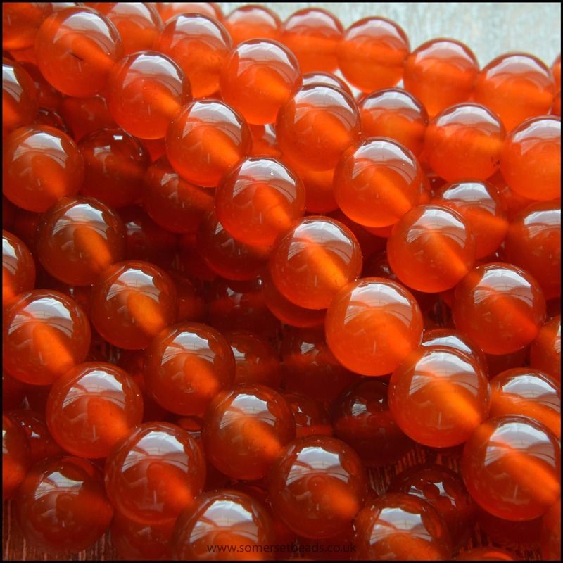 Red Carnelian 8mm Plain Round Beads