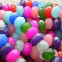 Multi Coloured Dyed Jade Gemstone Rondelle Beads