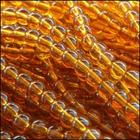 4mm Goldenrod Glass Plain Round Beads
