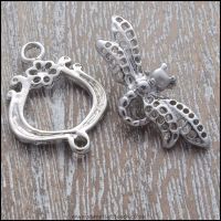 Silver Dragonfly Toggle Clasps