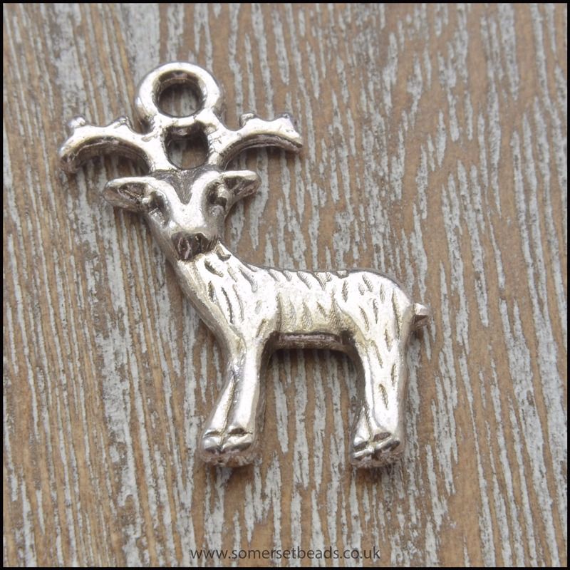 Tibetan Style Antique Silver Deer Charms