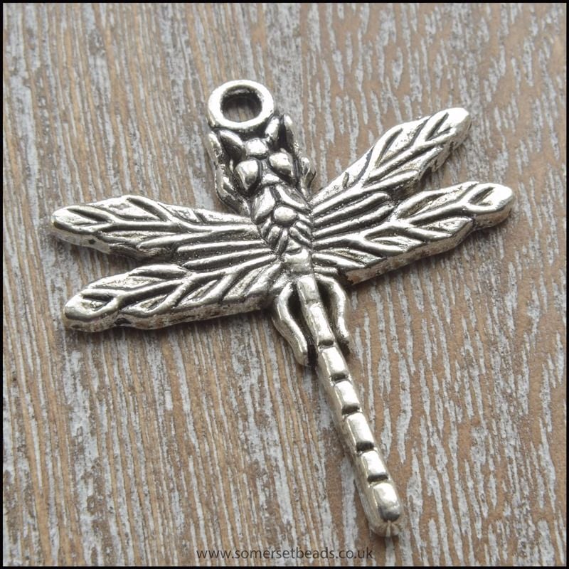 Silver Tone Dragonfly Charms