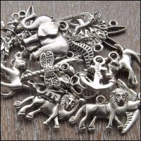 20 Mixed Silver Tone Charms