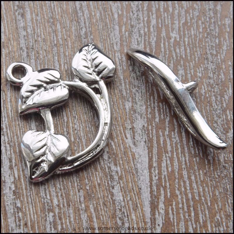 Silver Leaves Toggle Clasps