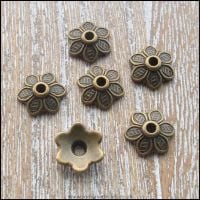 Tibetan Style Antique Bronze Flower Bead Cap 10.5mm