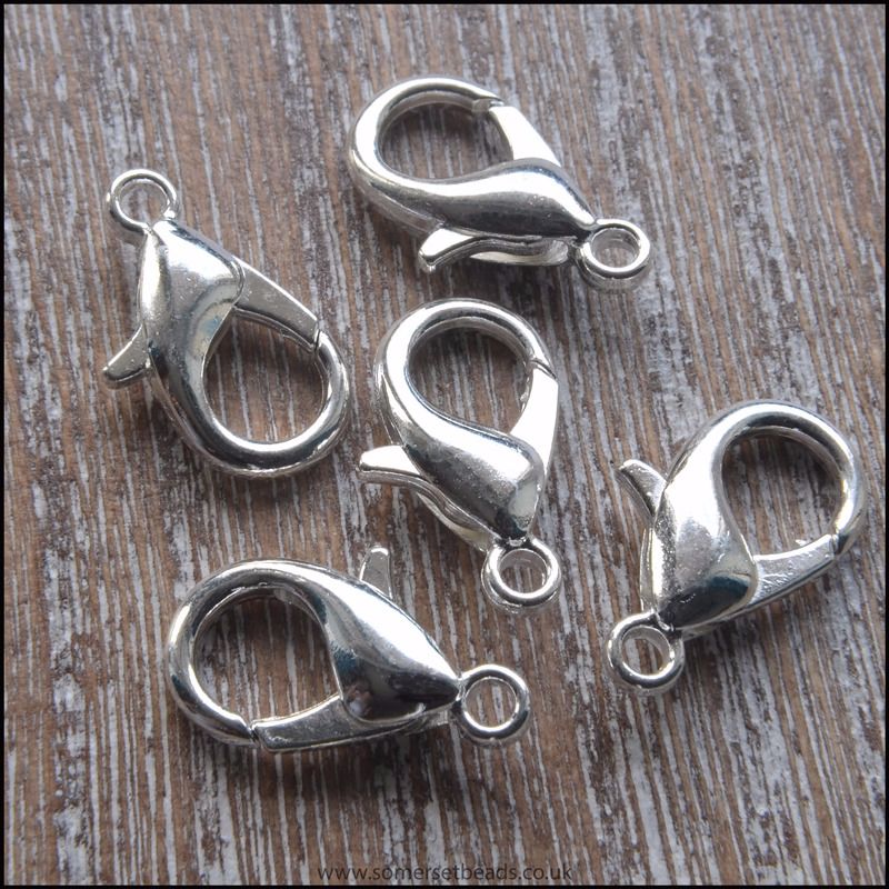 Silver Plated Trigger / Lobster Clasps 16mm
